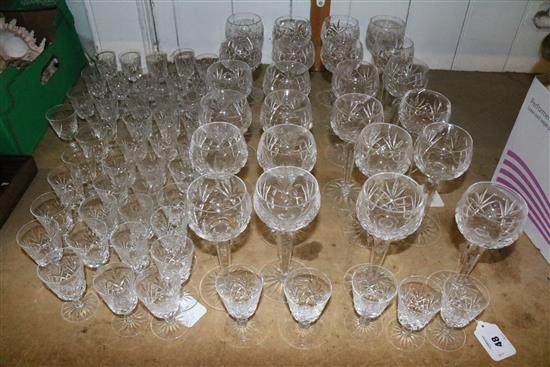 Extensive suite of matched table glassware